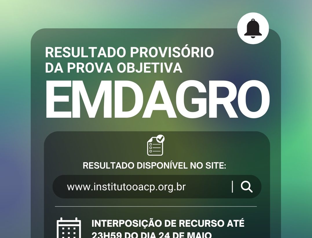 Governo Divulga Resultado Preliminar Do Concurso Público Da Emdagro ...